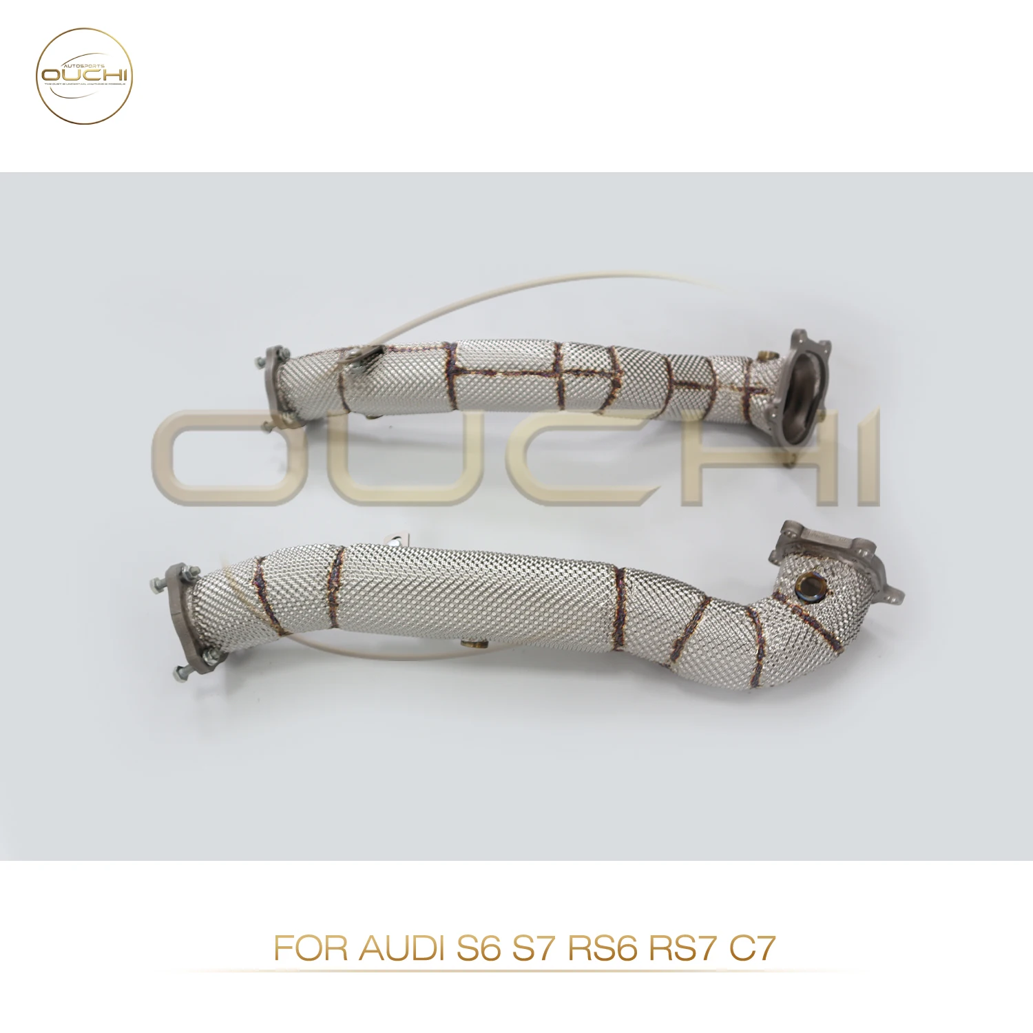 

OUCHI Exhaust System High Flow Performance Downpipe for Audi AUDI S6 S7 RS6 RS7 C7 4.0T With Heat Shield