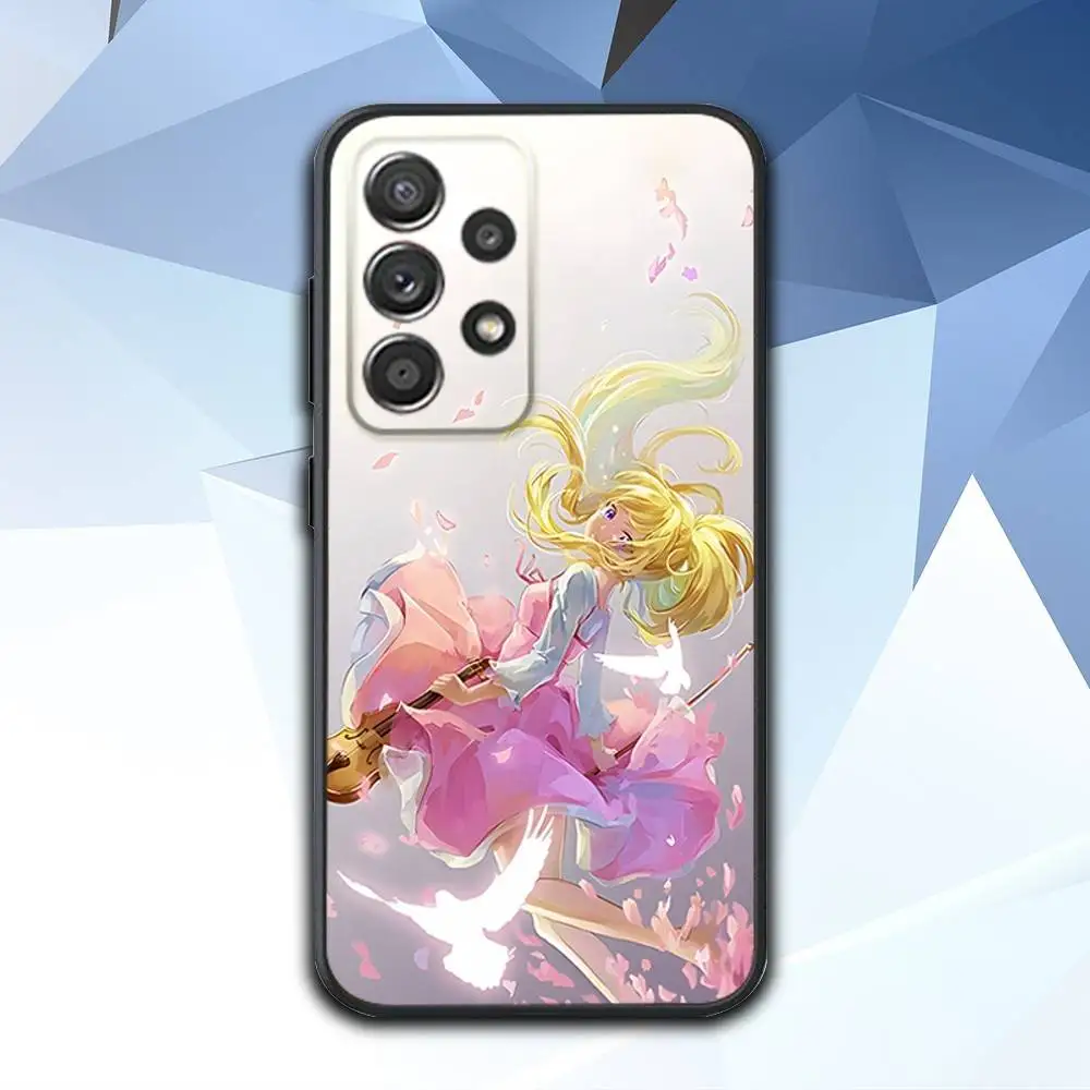 حافظة هاتف L-Lie in Comic A-April لهاتف Samsung S 25,24,23,22,30,21,10,9,Ultra,Plus,Lite,FE,4,5G حافظة سوداء ناعمة