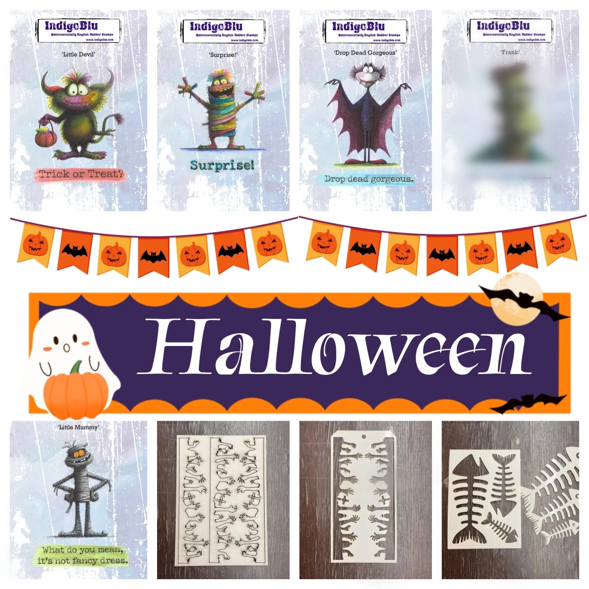 Mummy Fish Bones Devil Bat Halloween Clear Stamps Stencil For DIY Making Card Scrapbook Embossed Paper Supplies Newest 2026