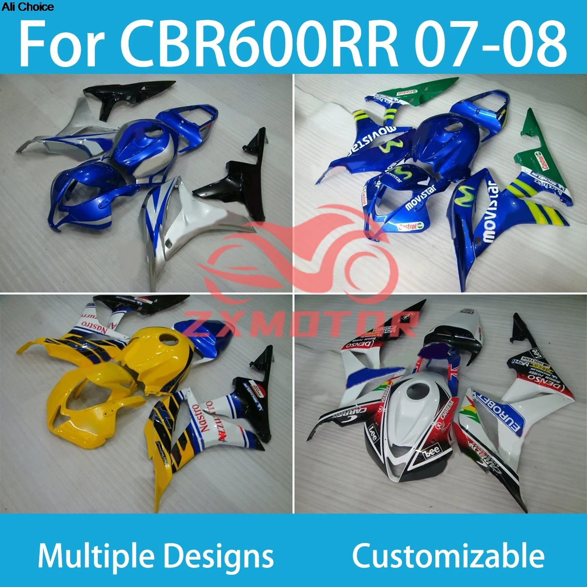 

Полный комплект обтекателей для Honda CBR 600RR 2007 2008, кузов мотоцикла ZXMT, пластиковый CBR600RR 07 08, обтекатели
