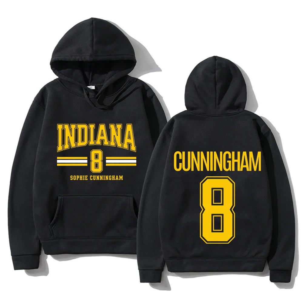 Sophie Cunningham # 8 Indiana Basketball Print Hoodie für Männer und Frauen Vintage Sweatshirt Mode Langarm Lässiger Oversized Pullover