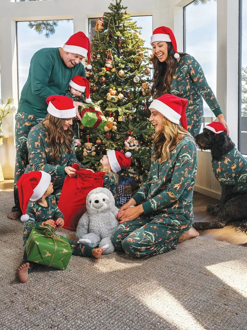 2024 Christmas Matching Family Pajamas Xmas Cartoon Print Pjs Adult Child Clothing Outfit Set Baby Jumpsuit Santa Homwear