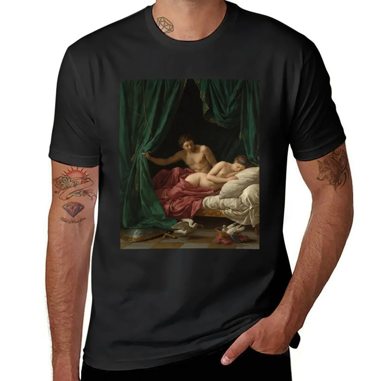 Louis-Jean-Francois Lagrenee - Mars And Venus Allegory Of Peace T-Shirt summer clothes mens t shirts pack