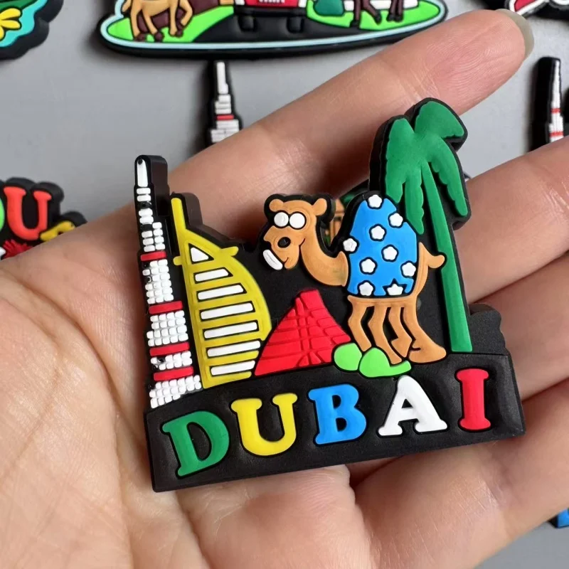 Dubai Tourist Souvenir PVC Fridge Magnets for Fridge Decoration Collection Gift for Friends