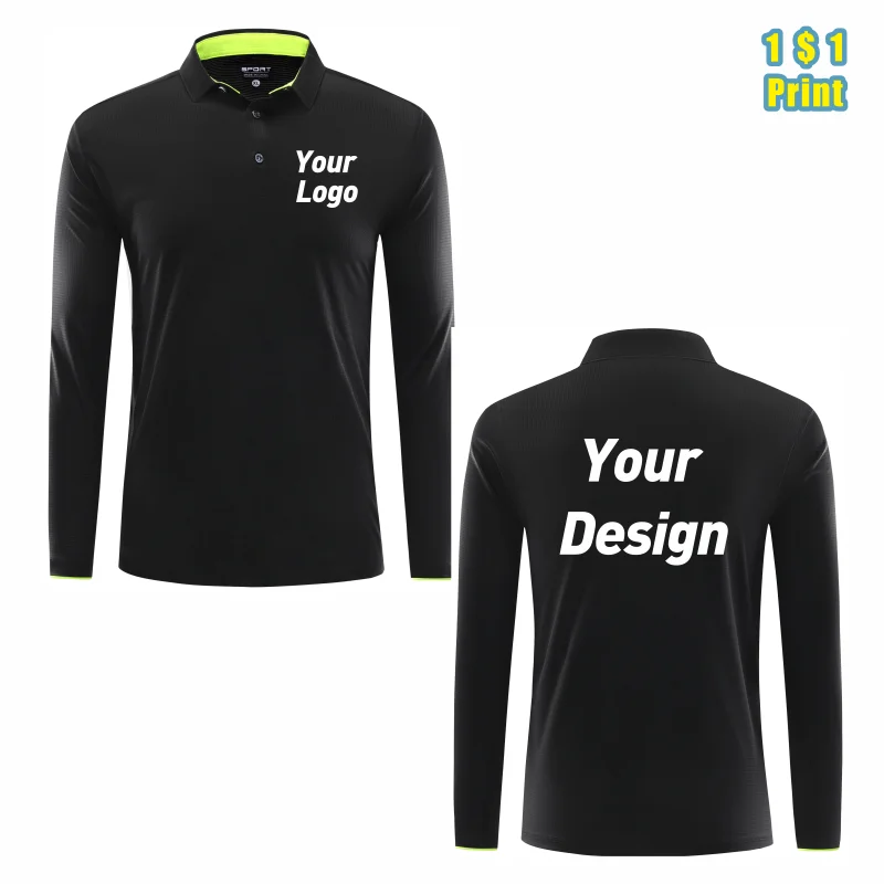 

Fashion Long Sleeve Quick-drying Sports Polo Shirt Custom Logo Print Embroidery Breathable Summer Men And Women Tops S-6XL 2025