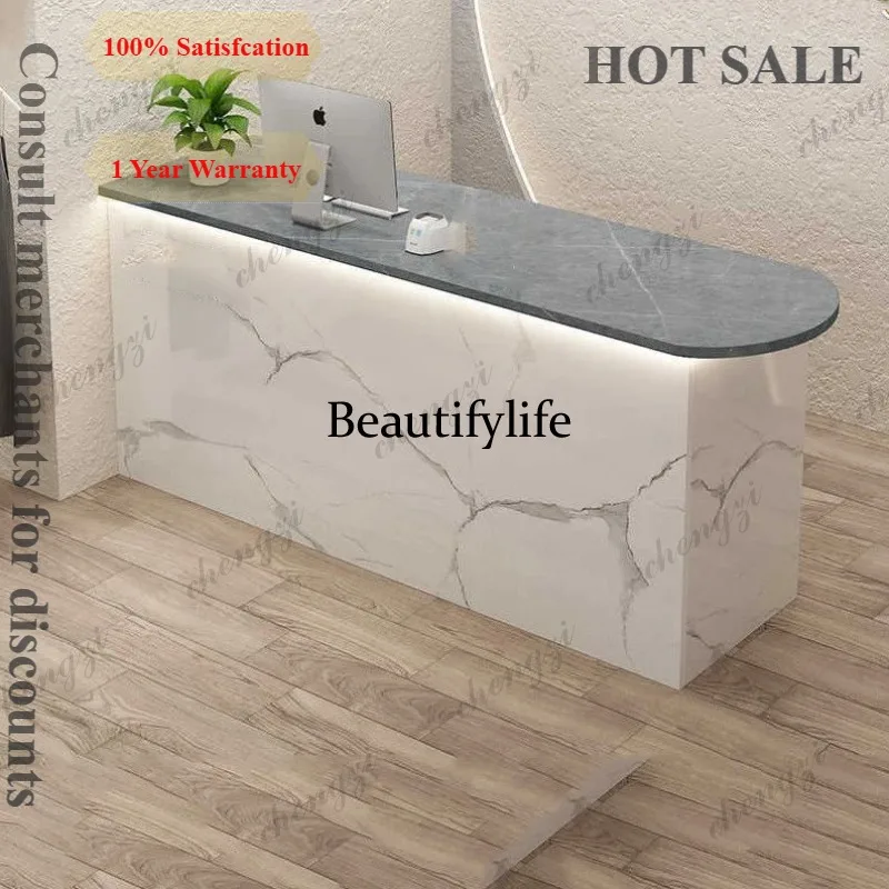 D1089 Nail Display Reception Desks Organizers Minimalist Unique Reception Desks Salon Shop Mostrador De Tienda Commercial Furnit