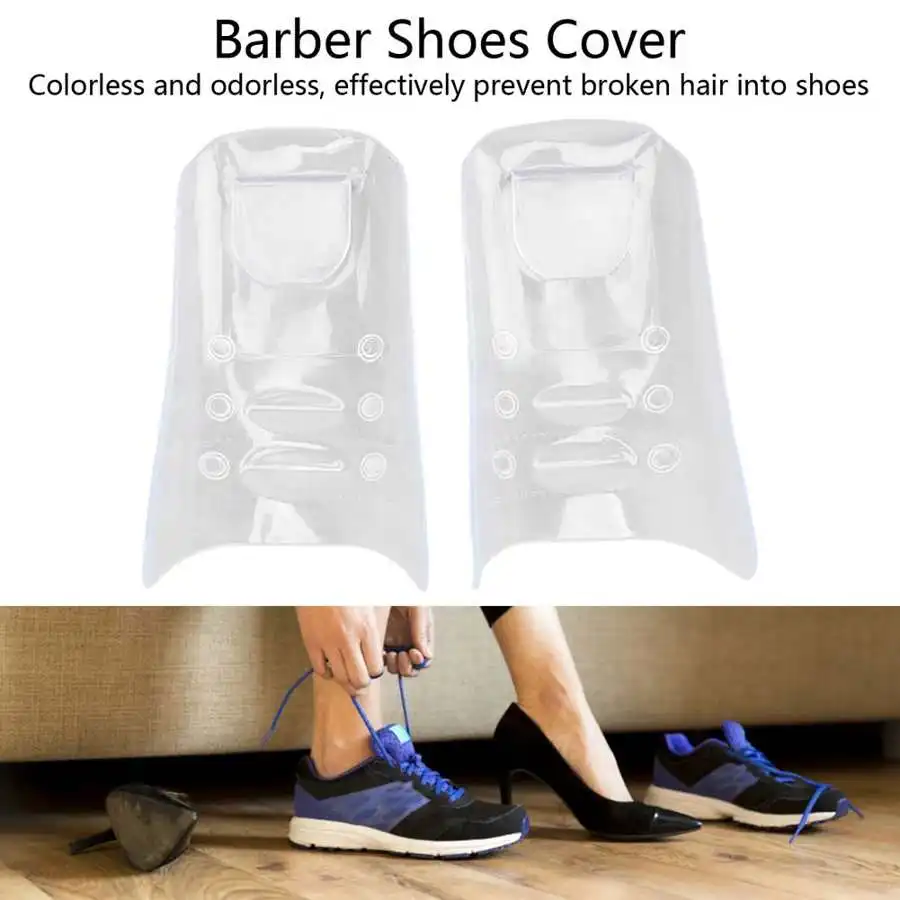 1 Pair Silicone Barber Shoes Cover Anti-broken Hair High Transparent Hair Stylist Shoes Cover Salon Hairdressing Supplies