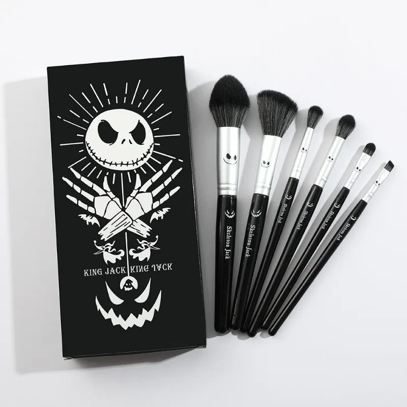 Jack Skellington Makeup Brush 6 Sets The Nightmare Before Christmas Movie Figure Eye Shadow Brush Professional Makeup Tools Gift