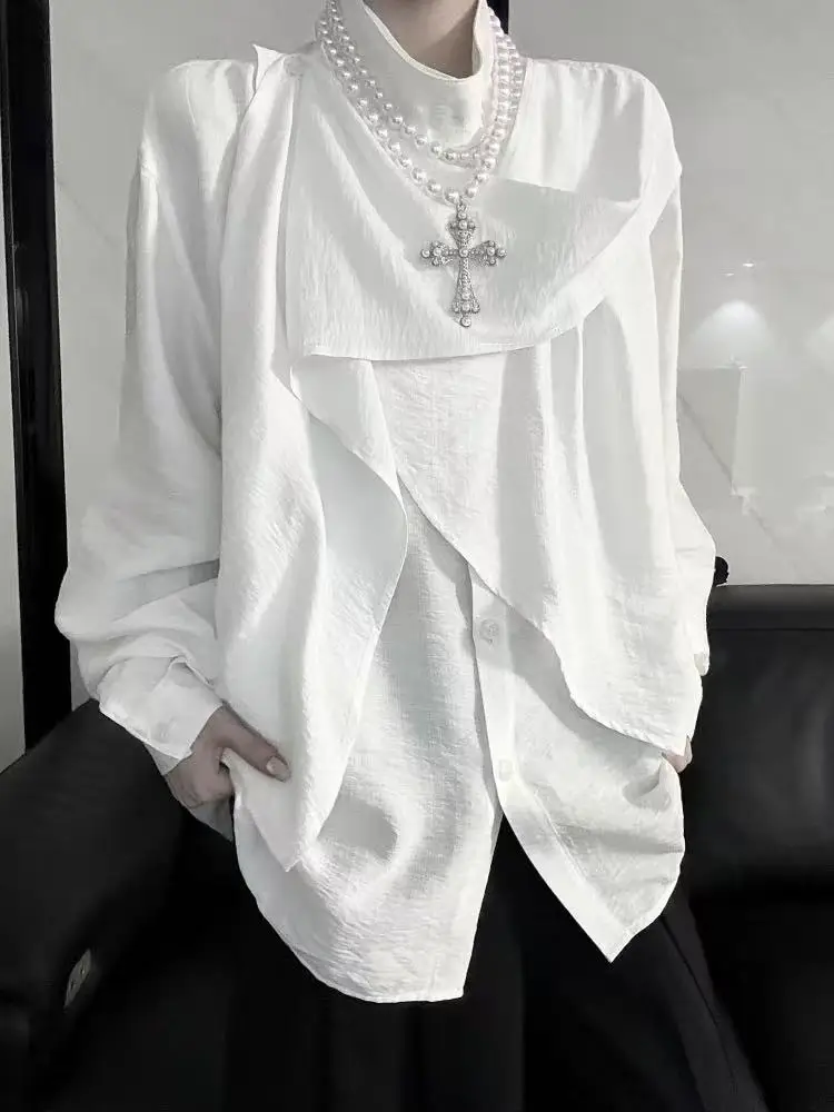 

New Chinese Sle Irregular Splicing Retro irt Men Women Spring Autumn New Faion Breathable Polyester Fiber Long Sve