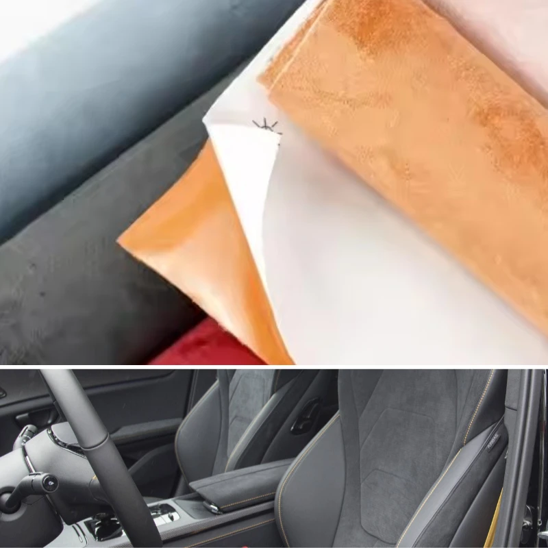 Self Adhesive Suede Fabric Leather Sticky Velvet Liner Alcantara Wrap Roll Adhesivo Fabrics Film for Car Interior Decor Roll