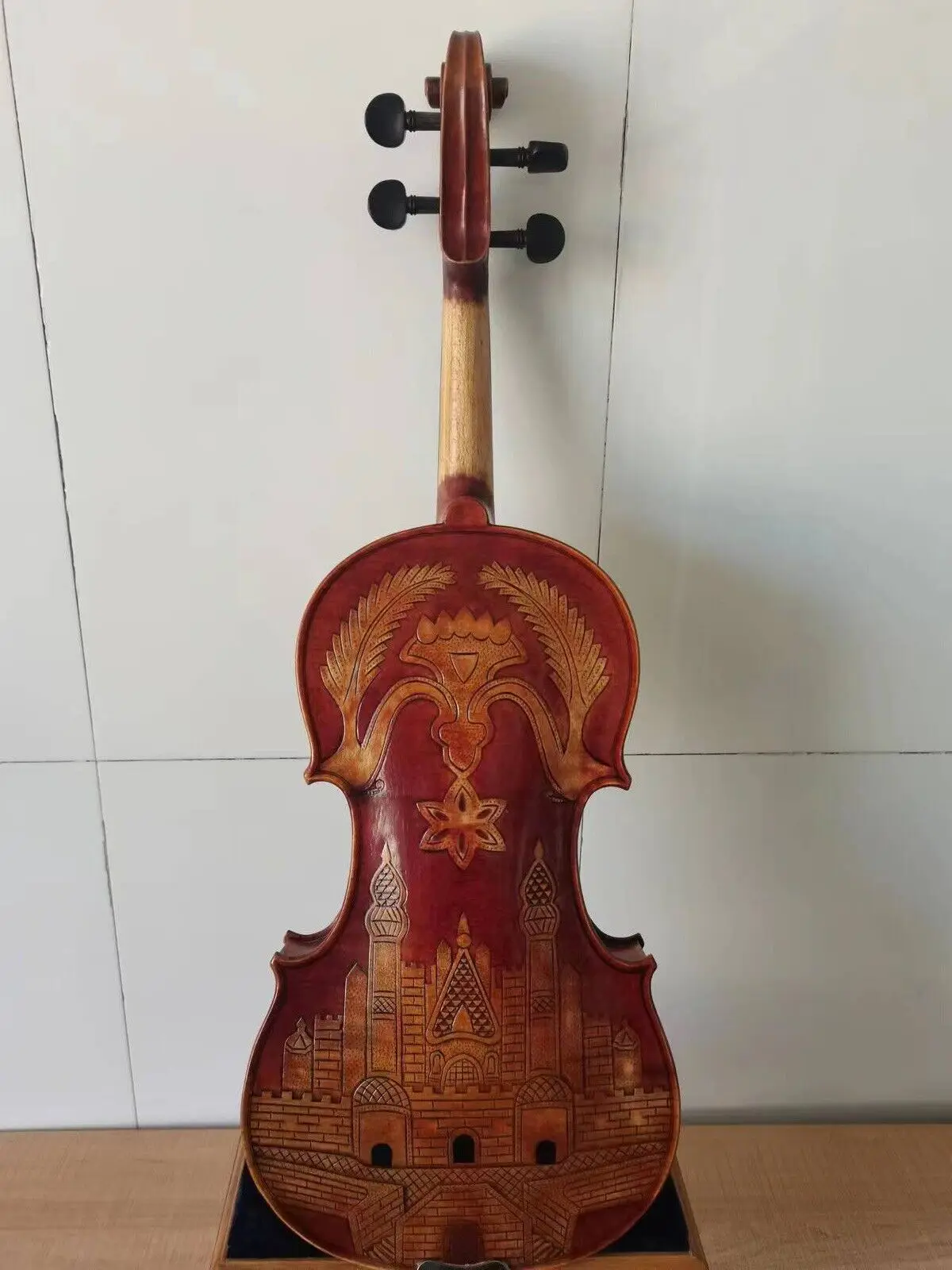 4/4 Size Violin Solid Flamed Maple Back Spruce Top Hand Carved Nice Sound K3163