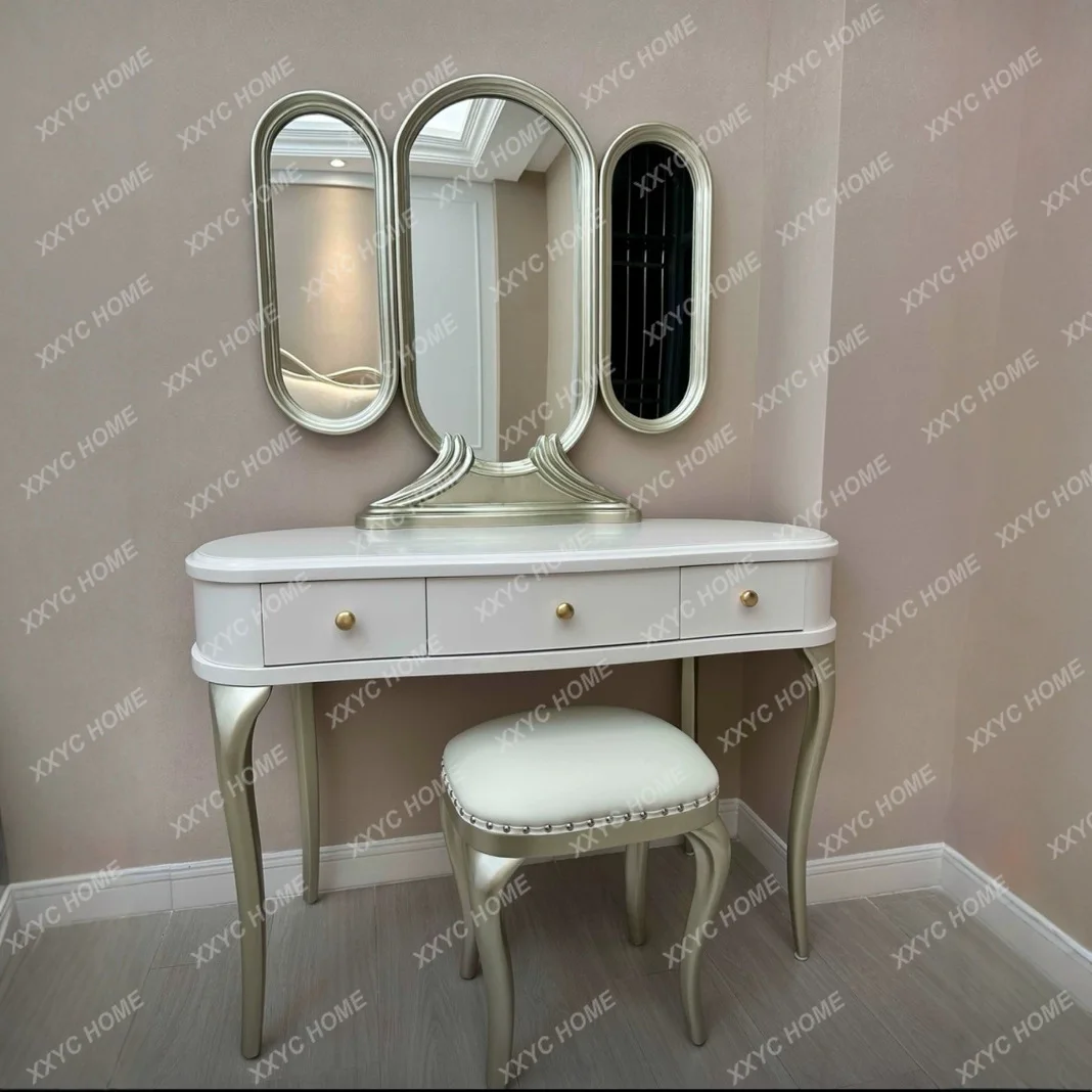 

LX light luxury solid wood dressing table white wardrobe whole house dressing table