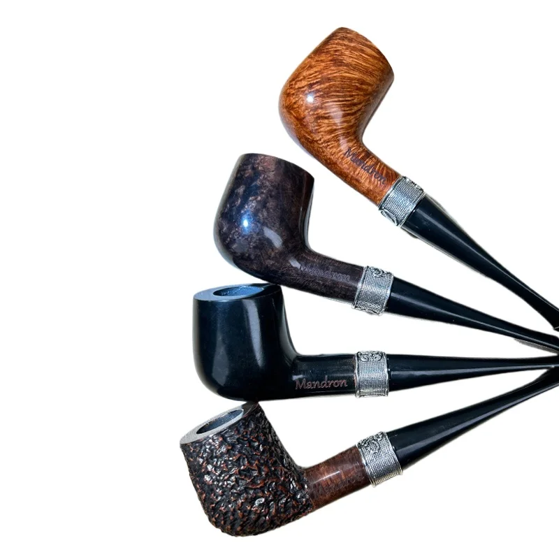 

Stone nanmu pipe men's tobacco bag pot solid wood curved pipe special pipe accessories full set