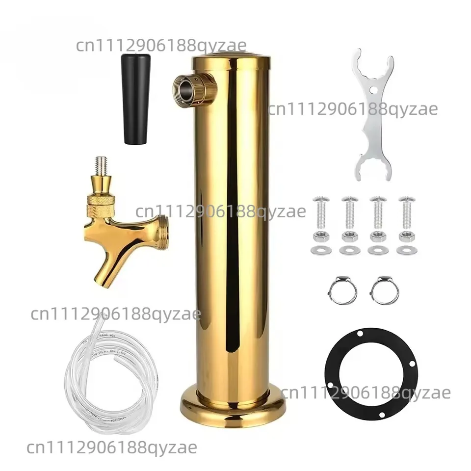 Commercial Single Tap Kegerator Tower Stainless Steel Beer Dispenser with Drip Tray for Bar Party Use