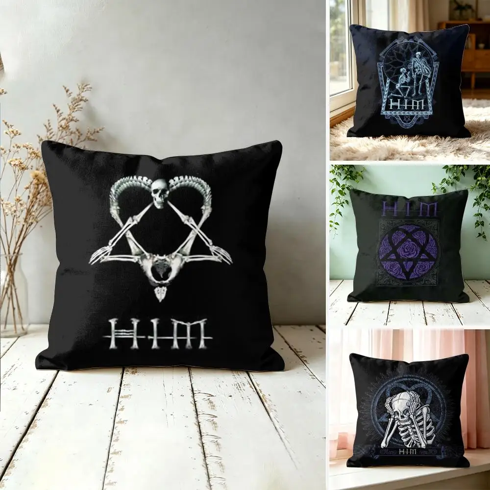 H-Him Ornate Heartagram Cushion Cover Square Decorative Throw Pillow 40x40cm For Sofa Bedroom Living Room Home Decor