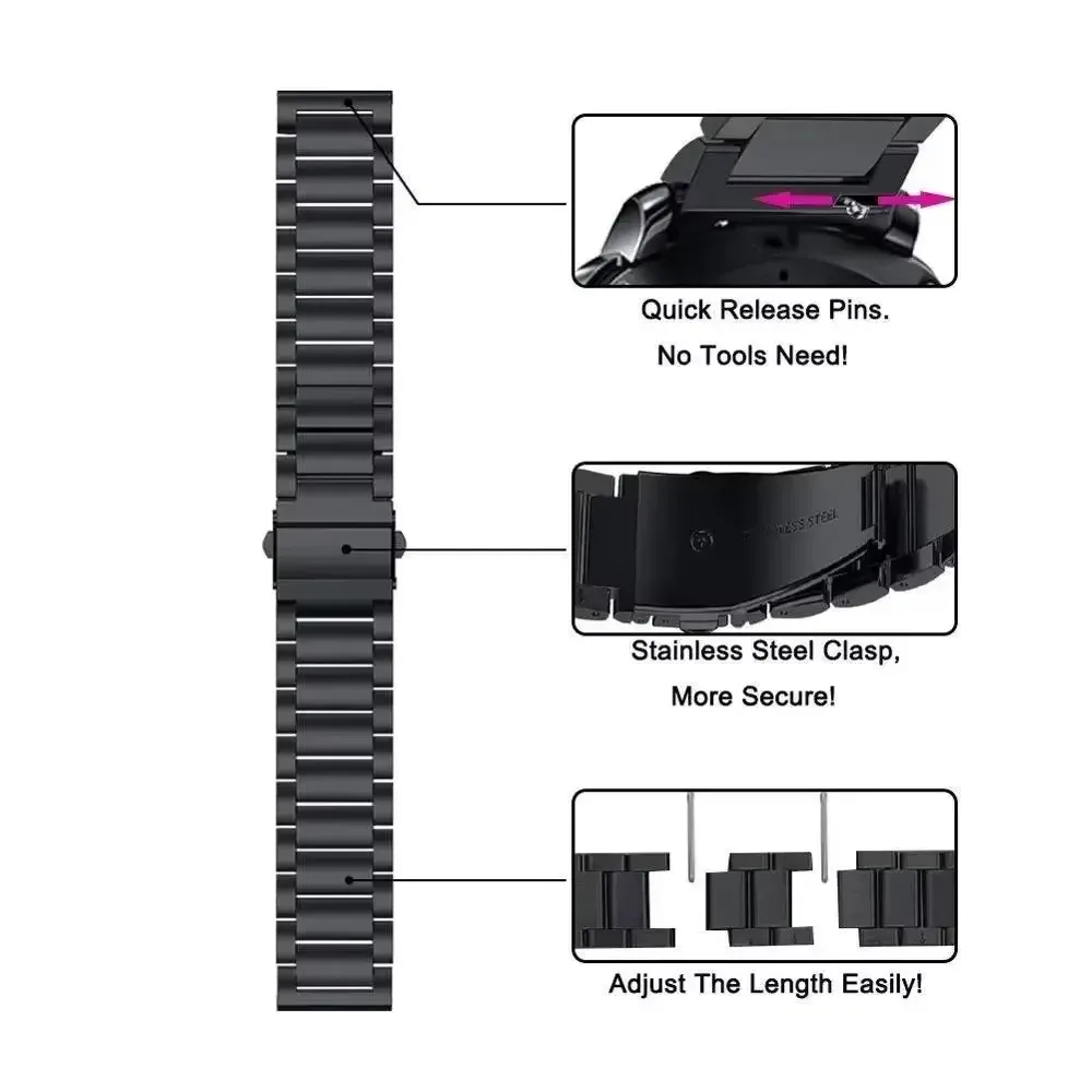 Correa de acero inoxidable para reloj inteligente de alta gama para Blackview W60, Correa de 22mm para Blackview W60 2024, Correa de Metal