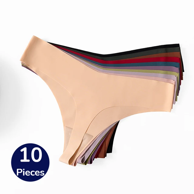 Poblador 10 sztuk/zestaw majtki damskie moda prosta bezszwowa bielizna oddychające stringi seksowna bielizna wygodne sportowe stringi