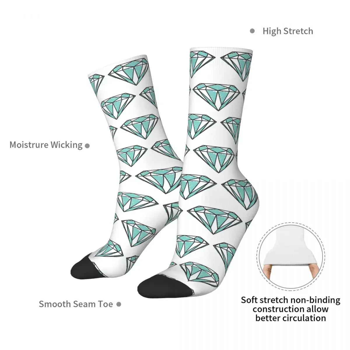 The Best Diamond Socks Harajuku High Quality Stockings All Season Long Socks Accessories for Unisex Birthday Present