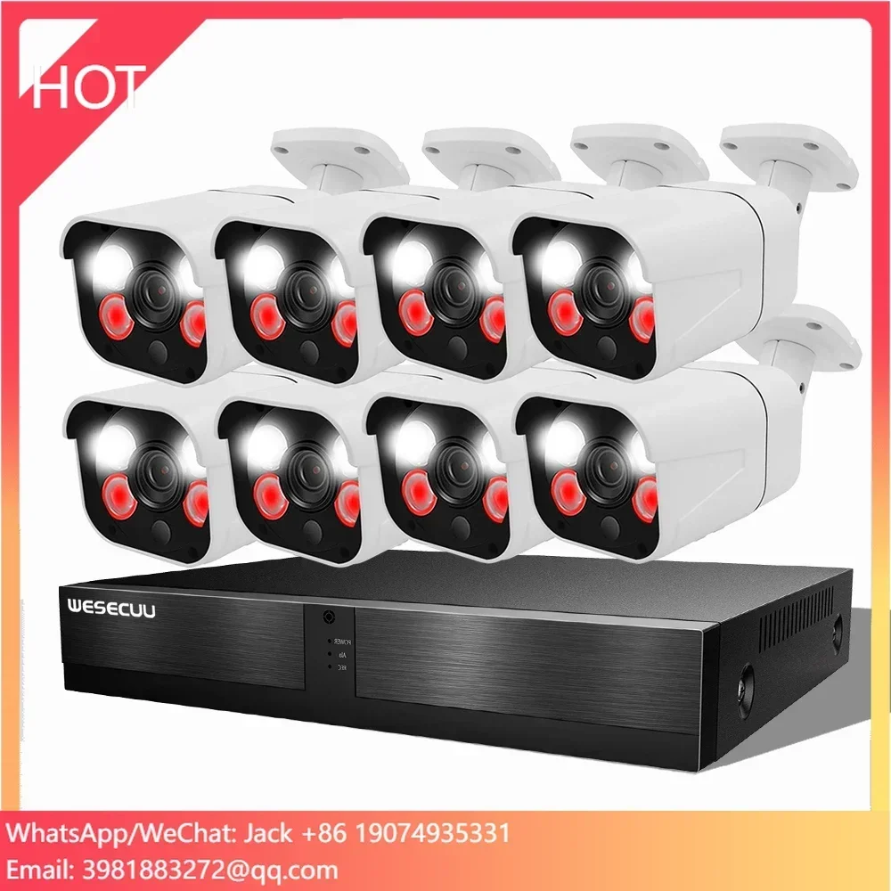 Produttore di sistemi di telecamere di sicurezza della migliore qualità Kit NVR POE 4K 8 canali Kit telecamera IP esterna umana HD AI da 8 MP Camara di sicurezza