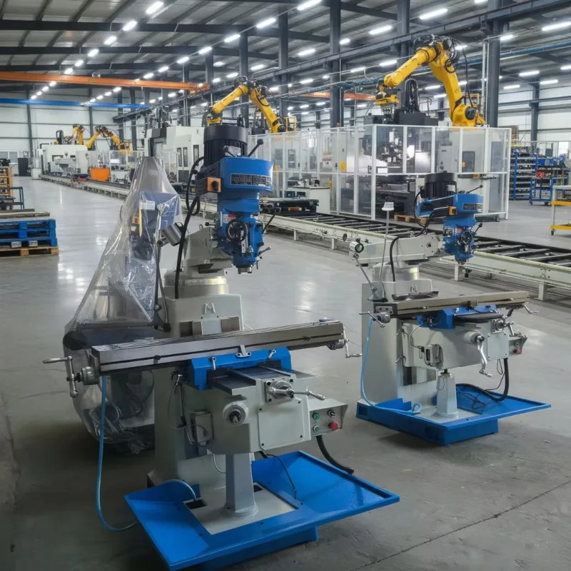 Universal X6325B Turret Milling Machine High Precision Vertical Mill R8 Spindle Taper Multi-Voltage For Medium Metalworking