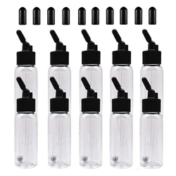 JOYSTAR 10 Pack 30ML Airbrush Plastic Bottles Jars with caps for Dual- Action Siphon Suction Feed Airbrush