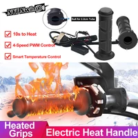 Empuñaduras calefactables para motocicleta, empuñaduras moldeadas eléctricas, barra para ciclomotor, calentador de manos de 22mm, mango de agarre caliente ajustable para motocross vespa