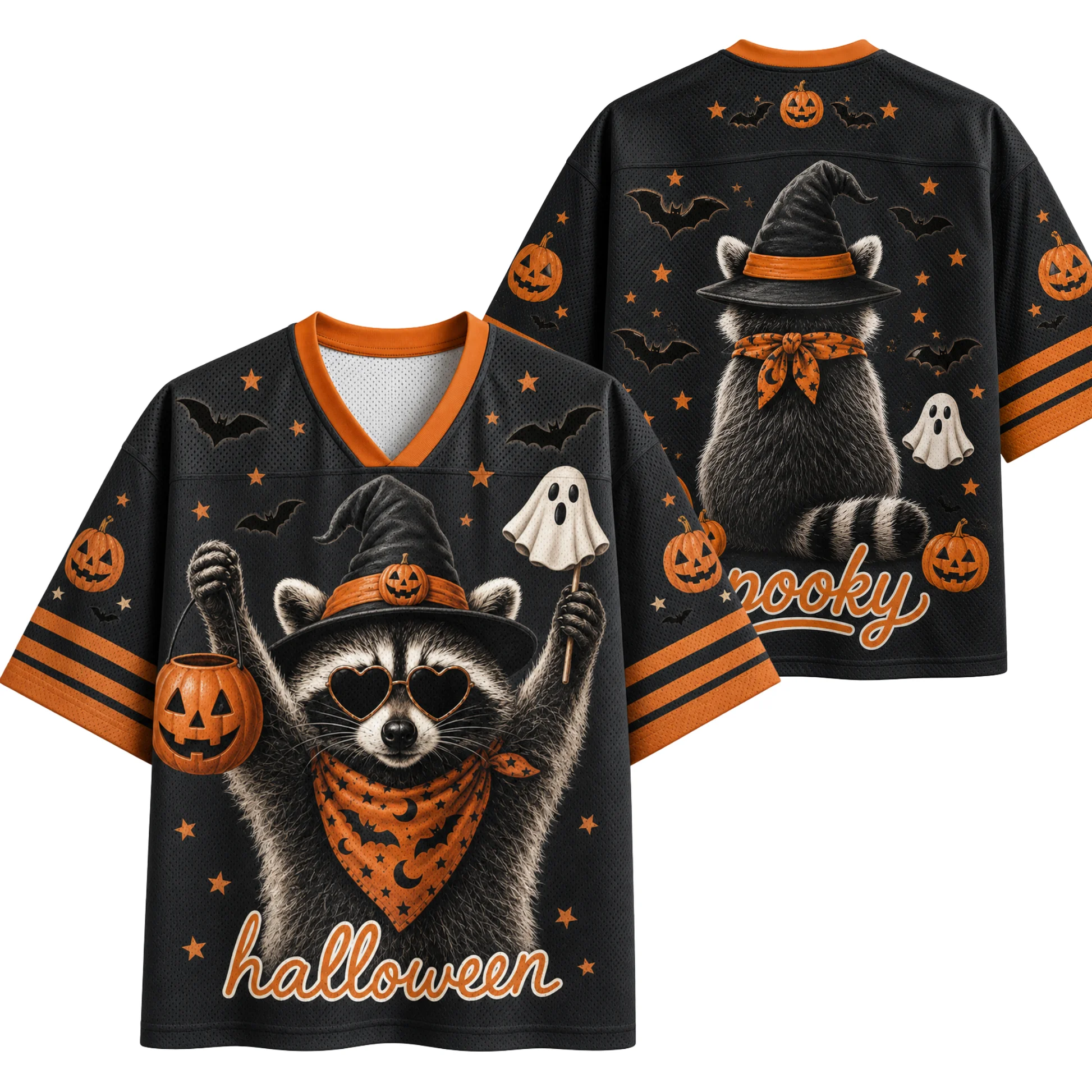 3D Printed American V-neck T-shirt, Trendy Wizard Hat, Raccoon Inspired Men's and Women's Soccer Jersey