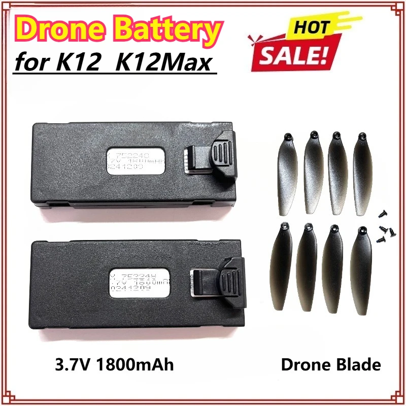 Batería de repuesto de 3,7 V y 1800mAh para Dron K12 K12Max, piezas de accesorios, cuchillas de batería K12, batería recargable al por mayor