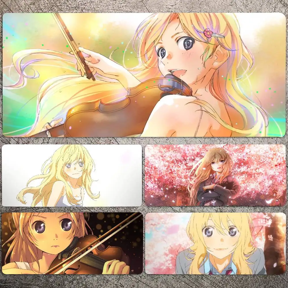 Miyazono Kaori Animation Mousepad Non-slip Suitable For Office Computers Laptops E-sports Game Desk Mats XXL Keyboard