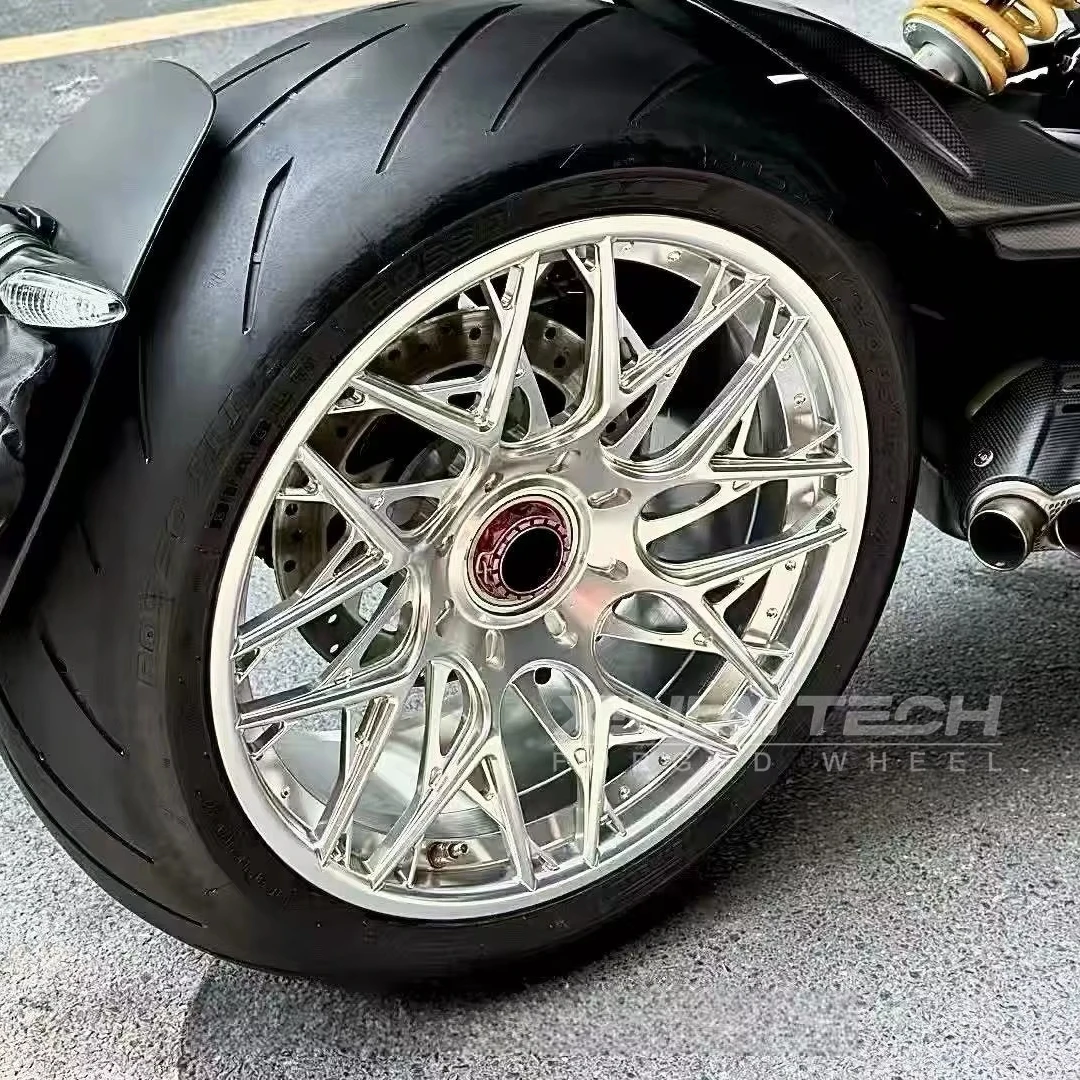 

Custom Forged Motorcycle Wheels for Ducati Diavel 17 Inch CNC Forged Billet Aluminum Rims Anodized Finish Custom Motorcycle Rims