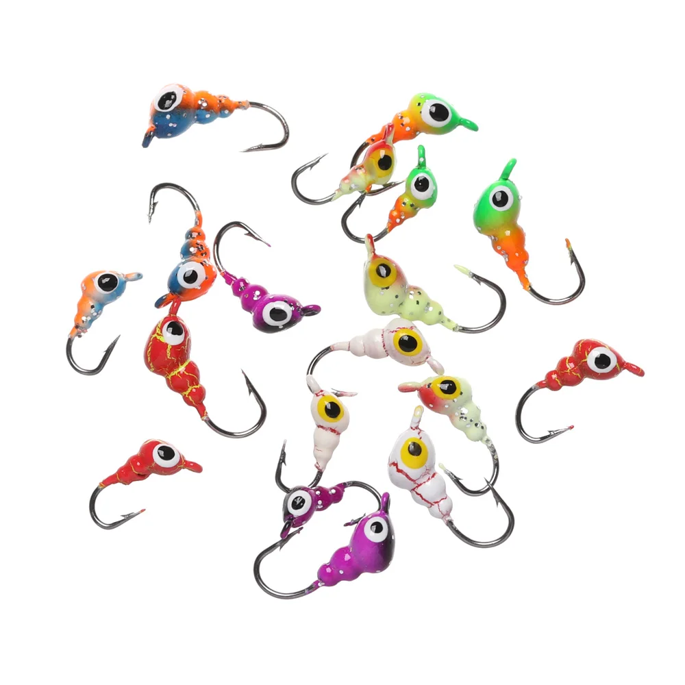 6/18Pcs Ants Shaped Ice Jig Lure Kits Winter River Fishing Bait 0.5g 0.8g 1.3g Ice Jig Tackle Pike Tilapia Fishing Lure