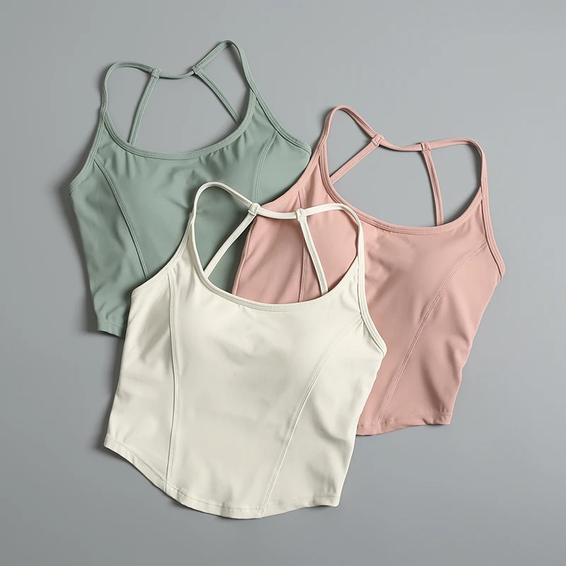 Women's Sports Bra Fitness Yoga Vest Breathable Quick Dry Shock Absorption Gathered Beautiful Back Running Training Underwear