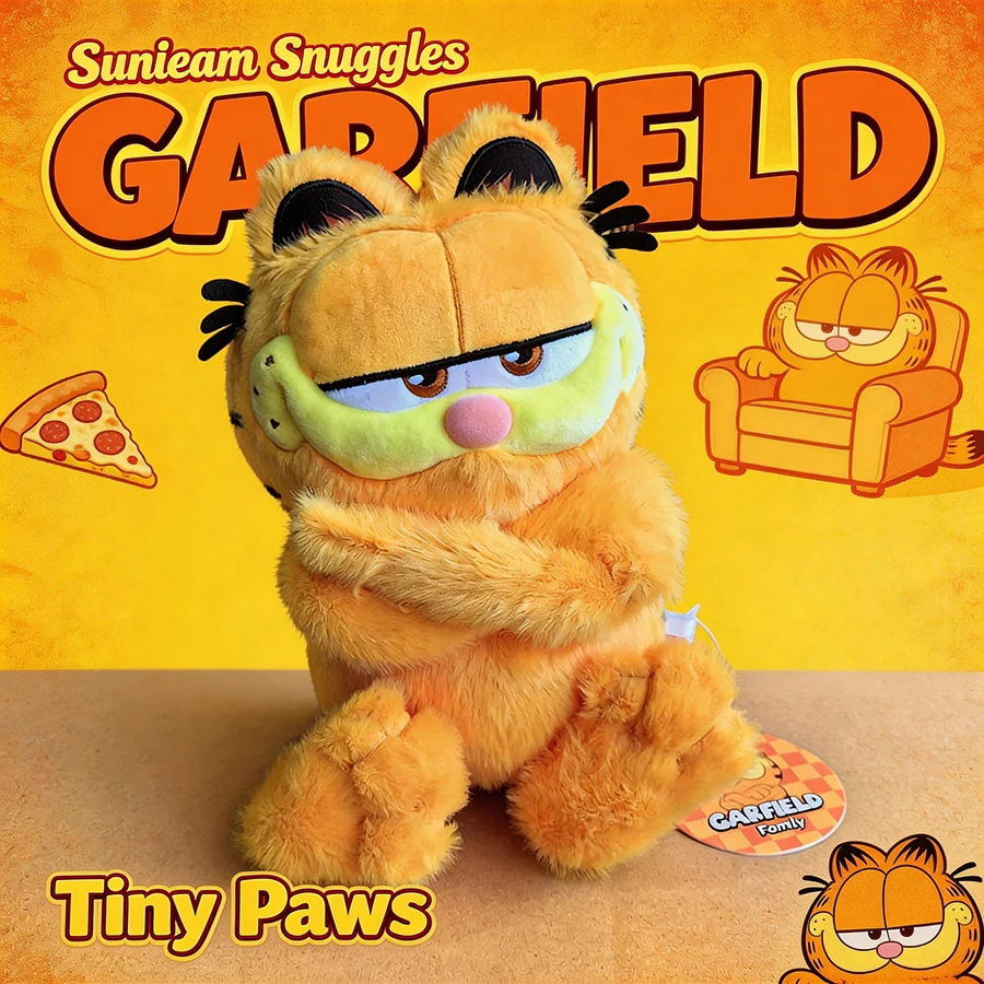 Muñeco de Peluche Garfield de 25CM con Manos de Horquilla, Juguete de Peluche Kawaii, Decoración de Gato de Anime, Regalo