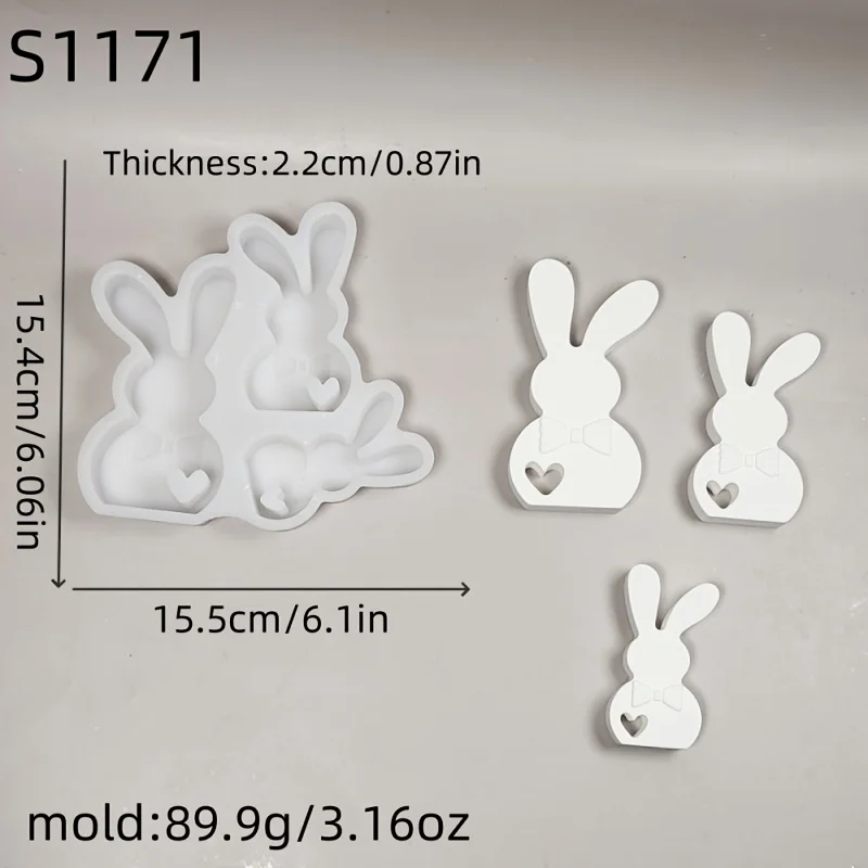 1pc Resin Casting Molds Wobbly-Ear Rabbit 3D decorative silicone mold DIY candle mold gypsum decorative mold home decoration
