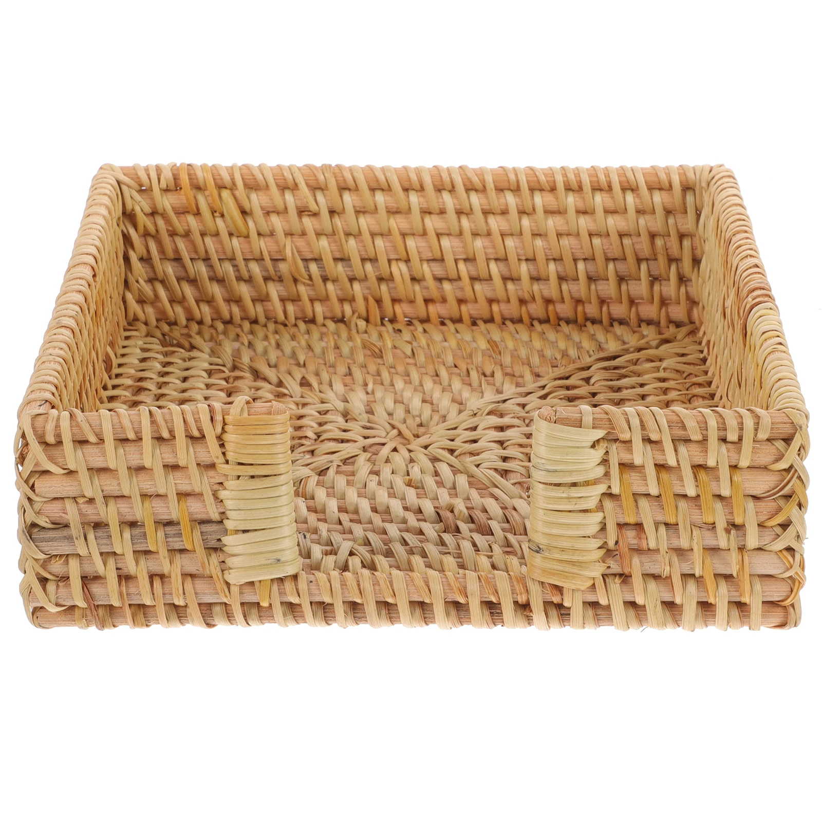 

Rattan Woven Napkin Holder Smooth Edges Unique Creative Napkin Organizer Tissue Rack for Home Hotel Restaurant Dining Room