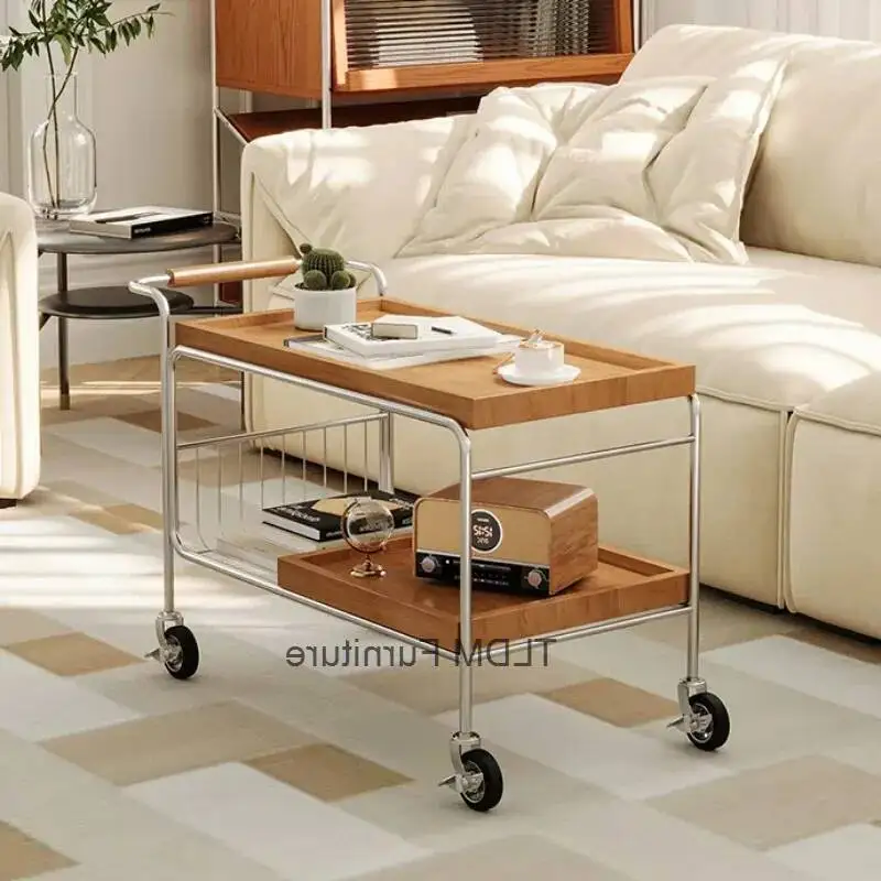 Organizer Trolleys Designer Mobile Hospitality Storage Mesa Coffee Mid Century Tables Wheels Serving De Centro Home Furniture
