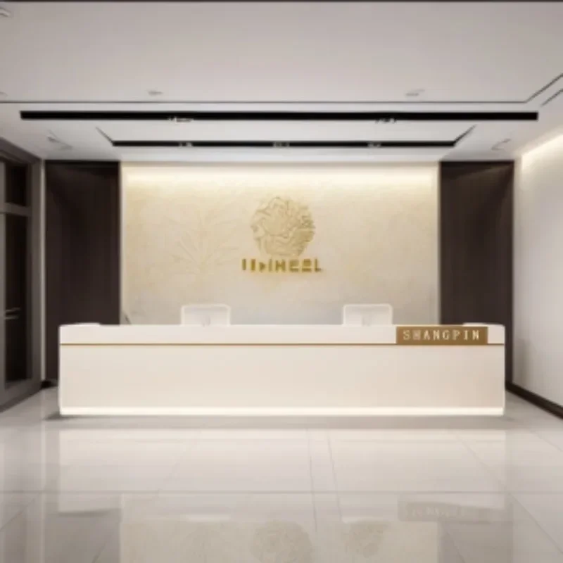 

Entrances Reception Tables Salon Desk Aesthetic Furniture Counter Long Modern Luxury Beauty Center Customer Professional Office