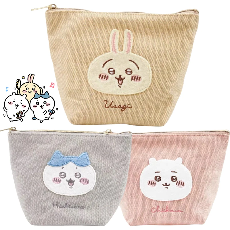 Chiikawa Cosmetic Bag Women Sanitary Napkin Bag Tampon Storage Pouch Cartoon Embroidery Portable Mini Makeup Lipstick Organizer