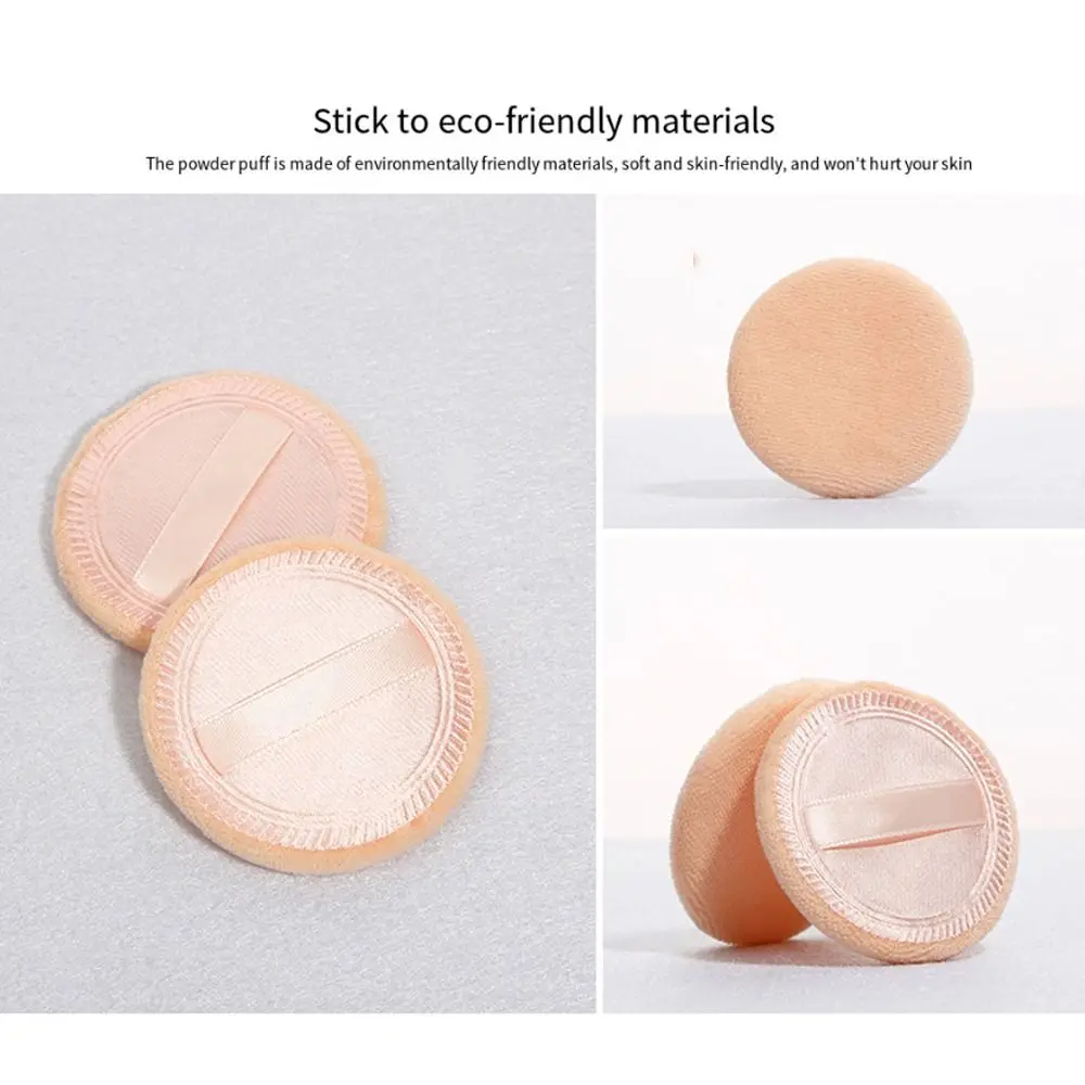 2/6Pcs Round Makeup Powder Puff Soft Satin Velvet Cosmetic Puff Foundation Sponge Small Loose Powder Puff Beauty