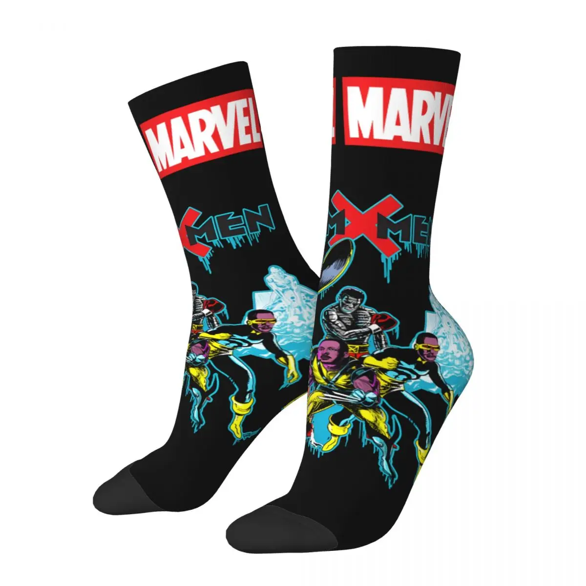 

Malcolm X-Men Assemble Sock for Men Hip Hop Harajuku Marvel X-man Deadpool & Wolverine Quality Pattern Printed Boys Crew Sock