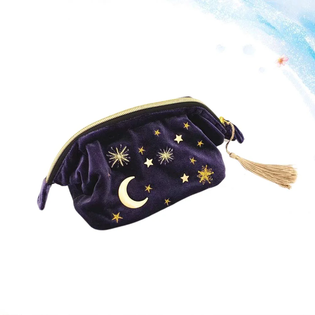 Bolsa de aseo de viaje, bolsa de maquillaje, Luna, alta capacidad, bordada