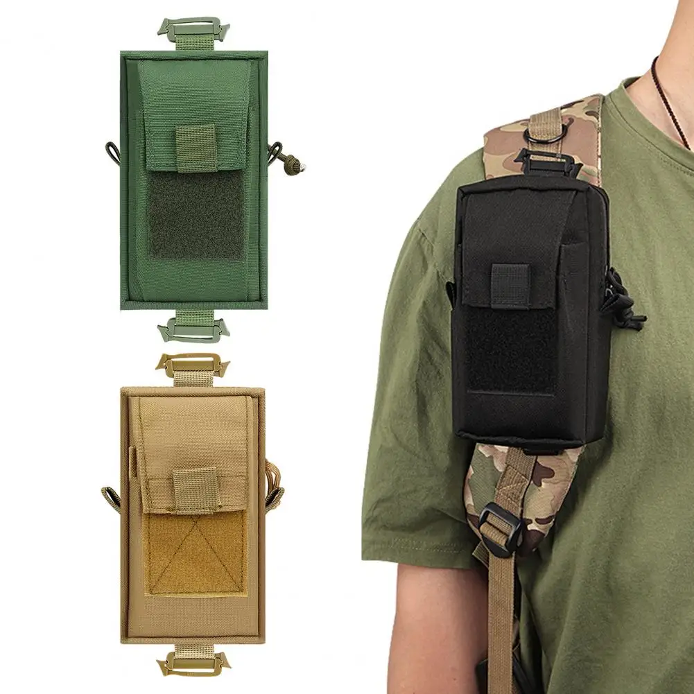 Outdoor Molle Accessory Pouch Backpack Shoulder Strap Attachment Bag Double-Zipper Pocket Molle Tool Pocket