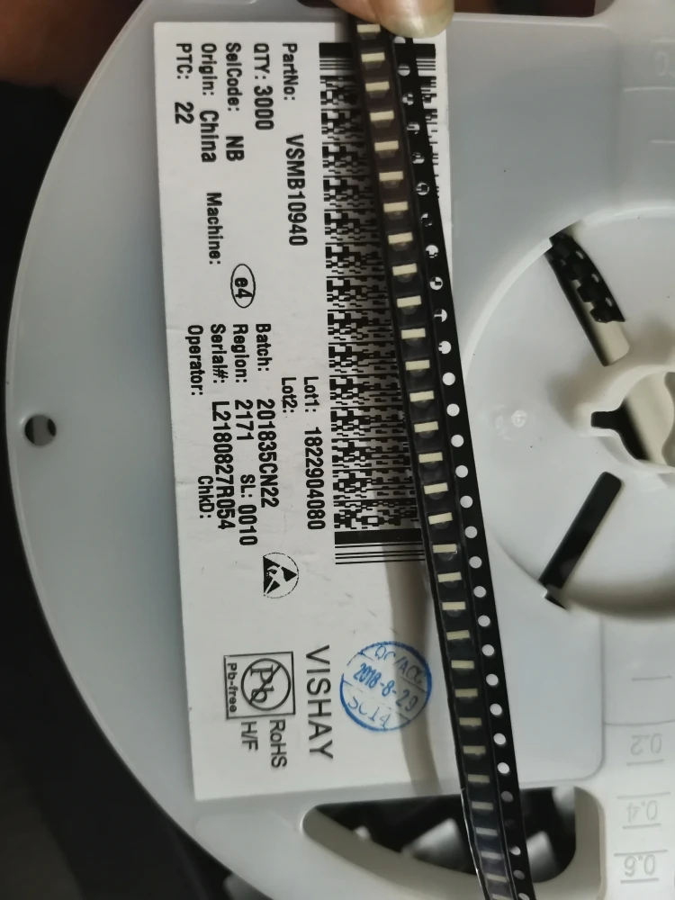 50Pcs/VSMB10940 High Speed Infrared Light Emitting Diode Wavelength 940nm Infrared Emitter, Angle ± 75 °