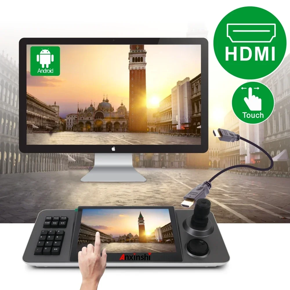 10.1 Inch Capacitive Touch Screen Network 4D Joystick POE IP PTZ Keyboard Controller