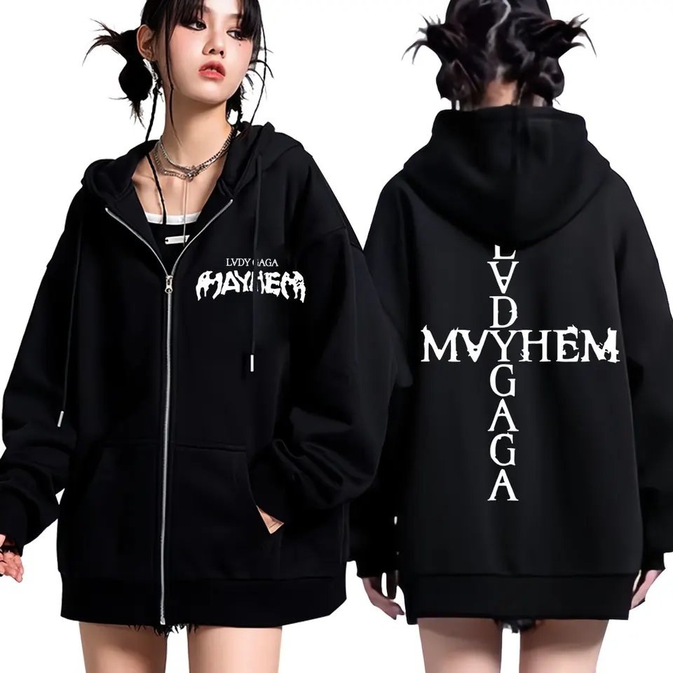 Lady Gaga Mayhem New Album Zipper Hoodies Men Women Fashion Hip