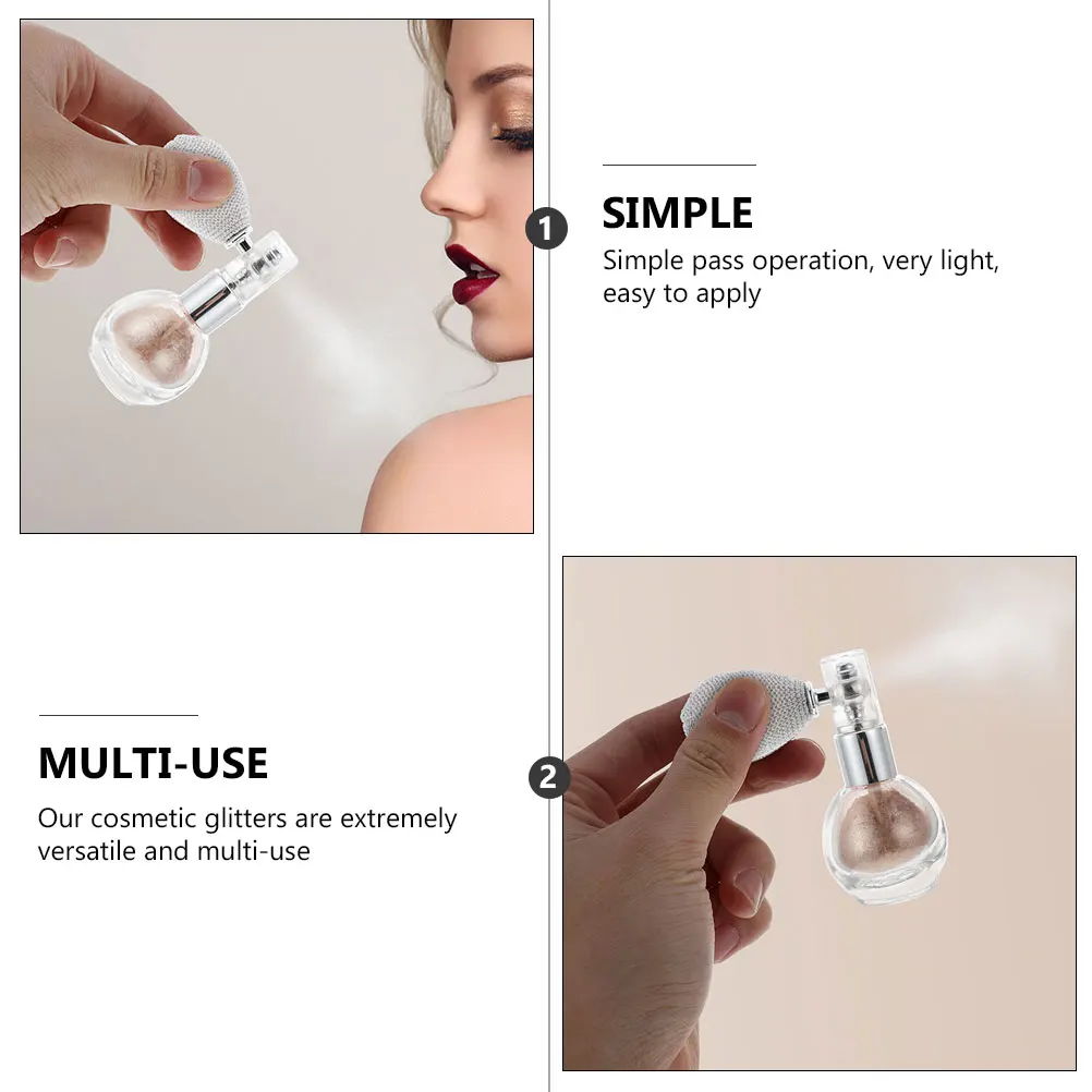 2 個グリッタースプレーボトルメイクアップハイライターパウダースプレーヤーヘアボディスパークリングきらめくパウダー装飾ギフト