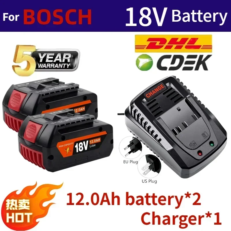⚡ ⚡ NEW18V 10Ah Li-Ion Oplaadbare Batterij Draagbare Backup Power Tool Batterij voor Bosch 12000 mah met Indicatielampje BAT609 ? ?