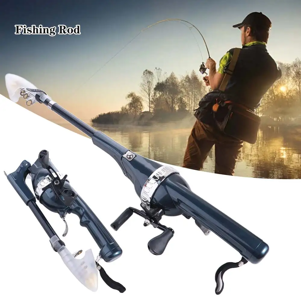 Mini Foldable Fishing Rod 131cm Telescopic Fish Pole Reel Combo Portable with Fishing Line Fish Tackle Set Outdoor Fishing