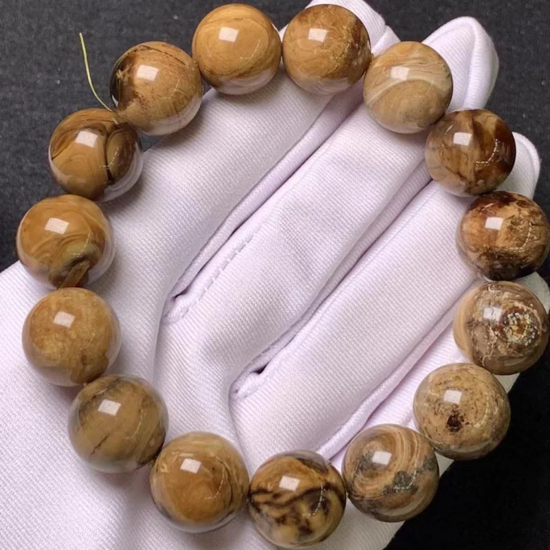 

Natural Root with Texture Amber Single Circle Bracelet Cultural Accessories