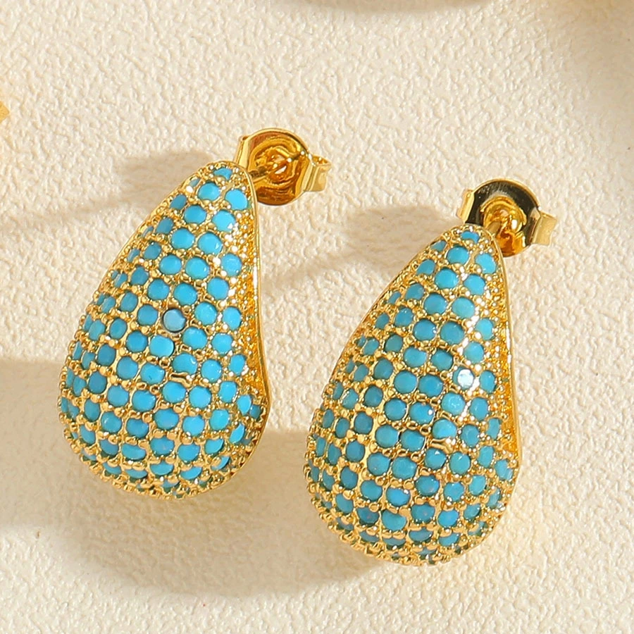 UILZ Bride Earrings For Women Wedding Accessories Rhinestone Gold Silver Summer forWomen Earrings Geometry Jewelry image 3